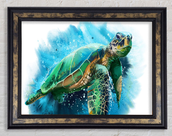 The Sea Turtle Watercolour Framed Print
