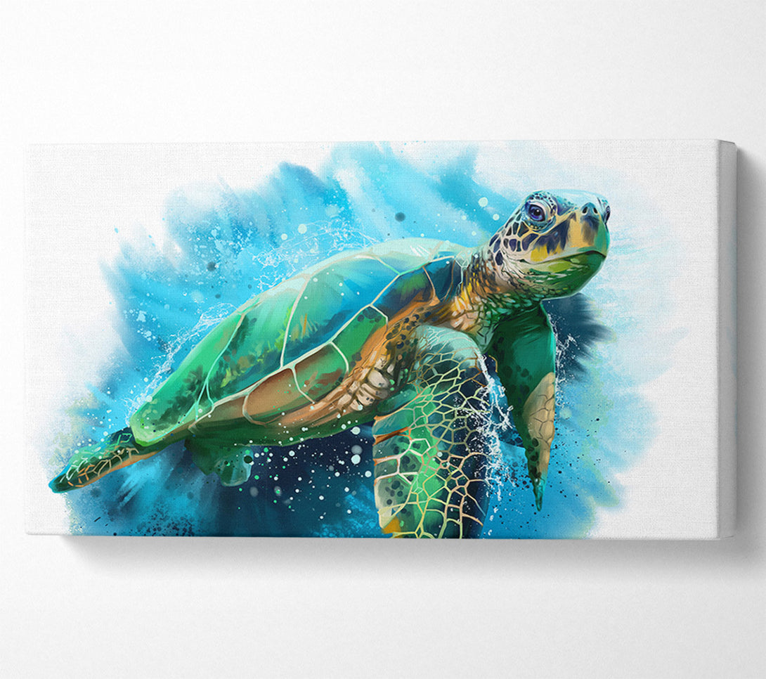  A Canvas Print of The Sea Turtle Watercolour Canvas Wall Art