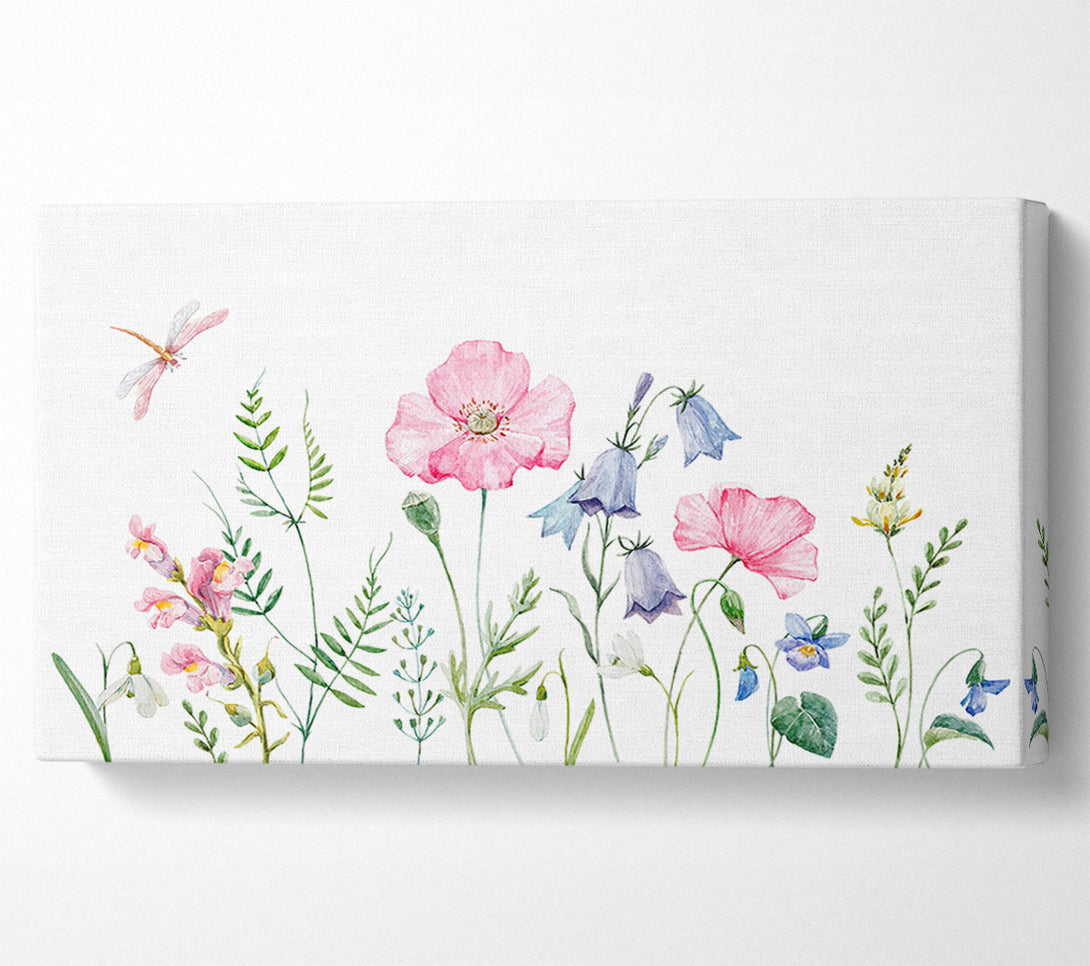  A Canvas Print of British Flowers Canvas Wall Art