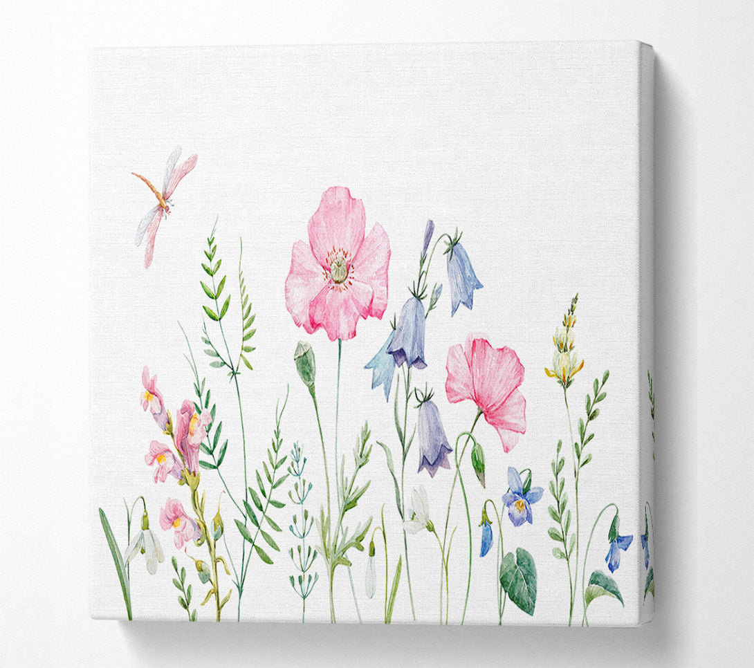 A Canvas Print of British Flowers Canvas Wall Art