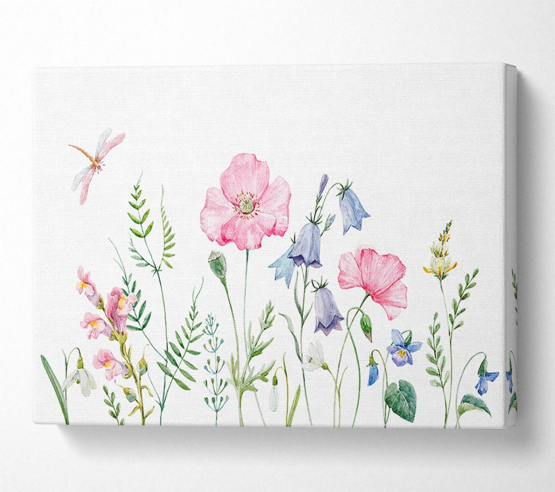  A Canvas Print of British Flowers Canvas Wall Art