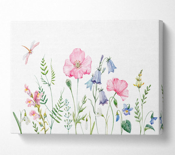  A Canvas Print of British Flowers Canvas Wall Art
