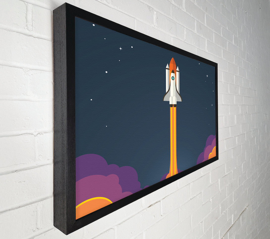  A Canvas Print of Rocket Ship Into Space Canvas Art