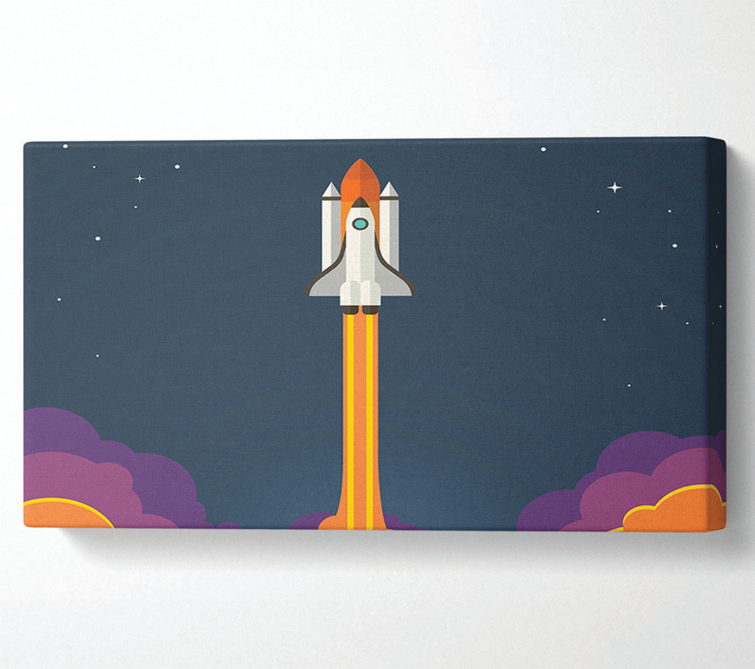  A Canvas Print of Rocket Ship Into Space Canvas Art