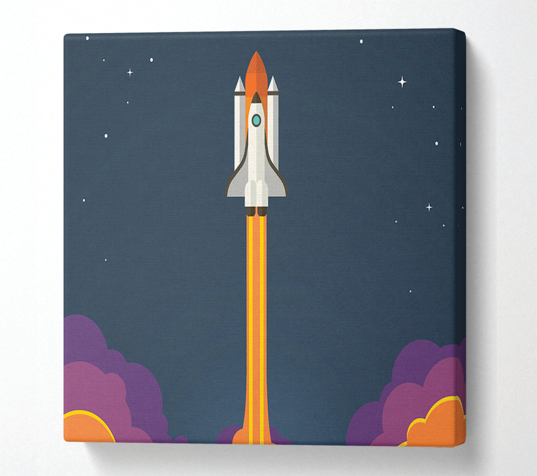  A Canvas Print of Rocket Ship Into Space Canvas Art