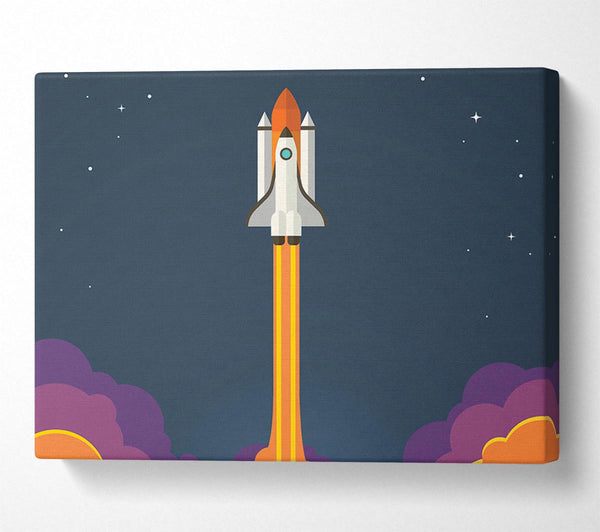  A Canvas Print of Rocket Ship Into Space Canvas Art