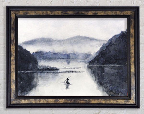 Rowing In The Valley Framed Print