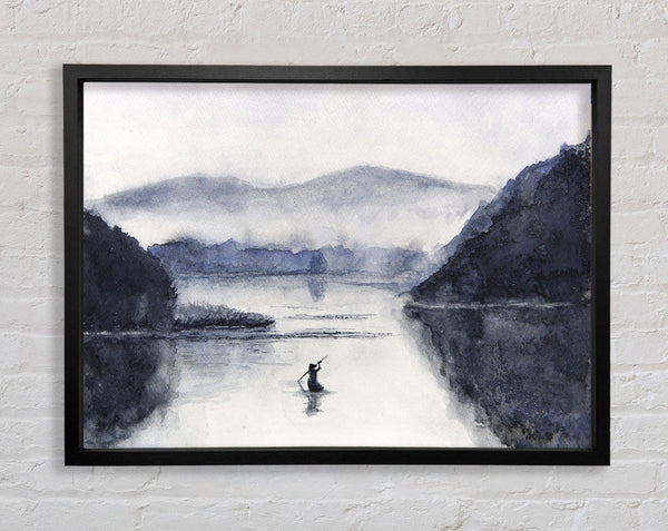 Rowing In The Valley Framed Print