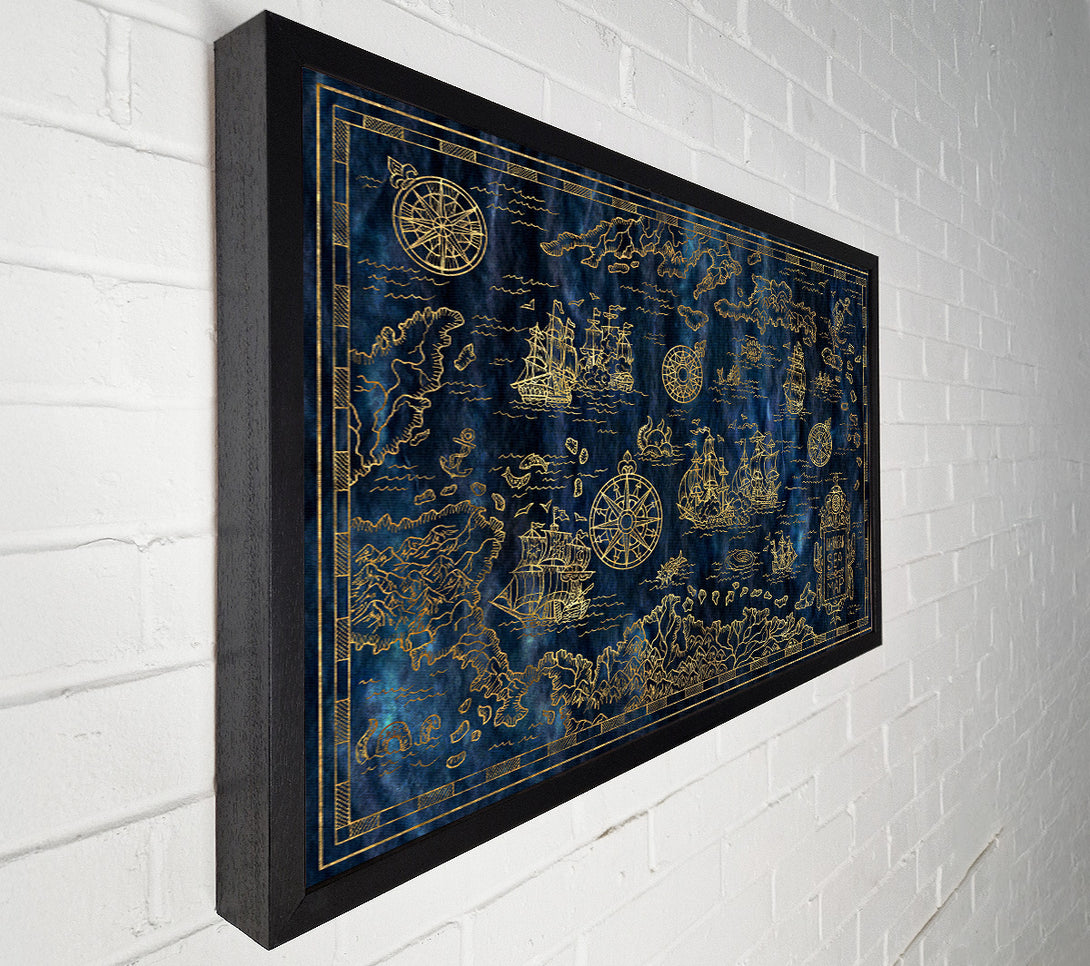  A Canvas Print of The Pirate Authentic Map Canvas Wall Art