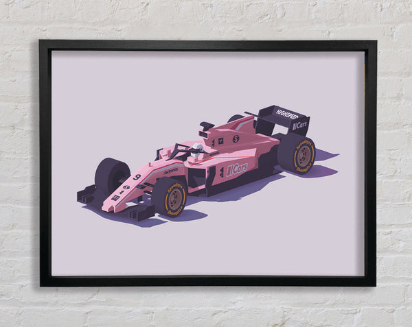 Pink F1 Car Framed Print