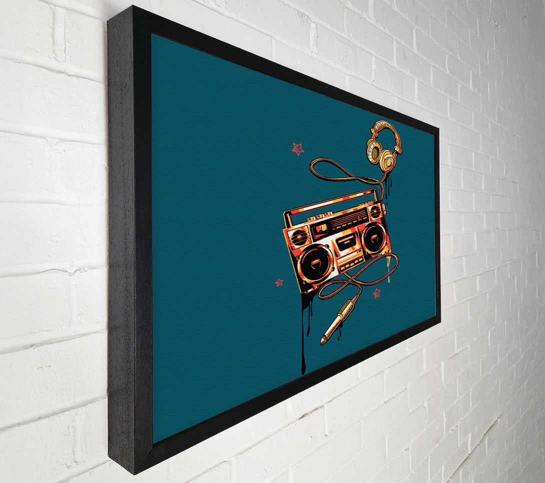  A Canvas Print of The Boombox And Headphones Canvas Print