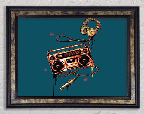 The Boombox And Headphones Framed Print