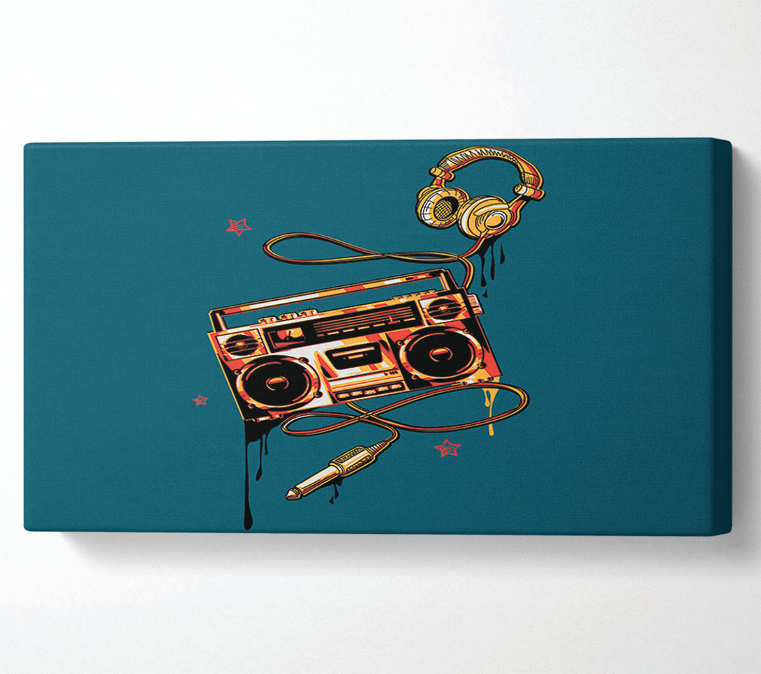 A Canvas Print of The Boombox And Headphones Canvas Print