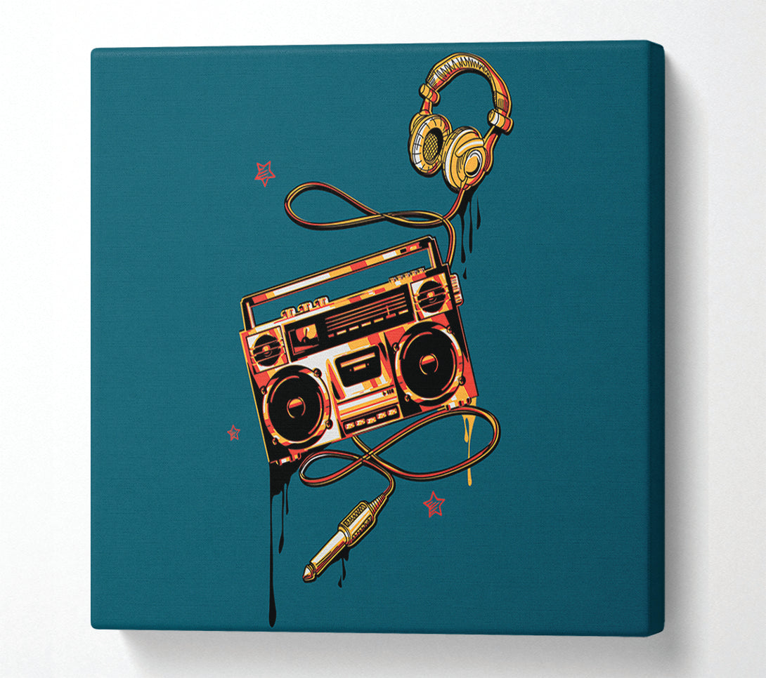  A Canvas Print of The Boombox And Headphones Canvas Print