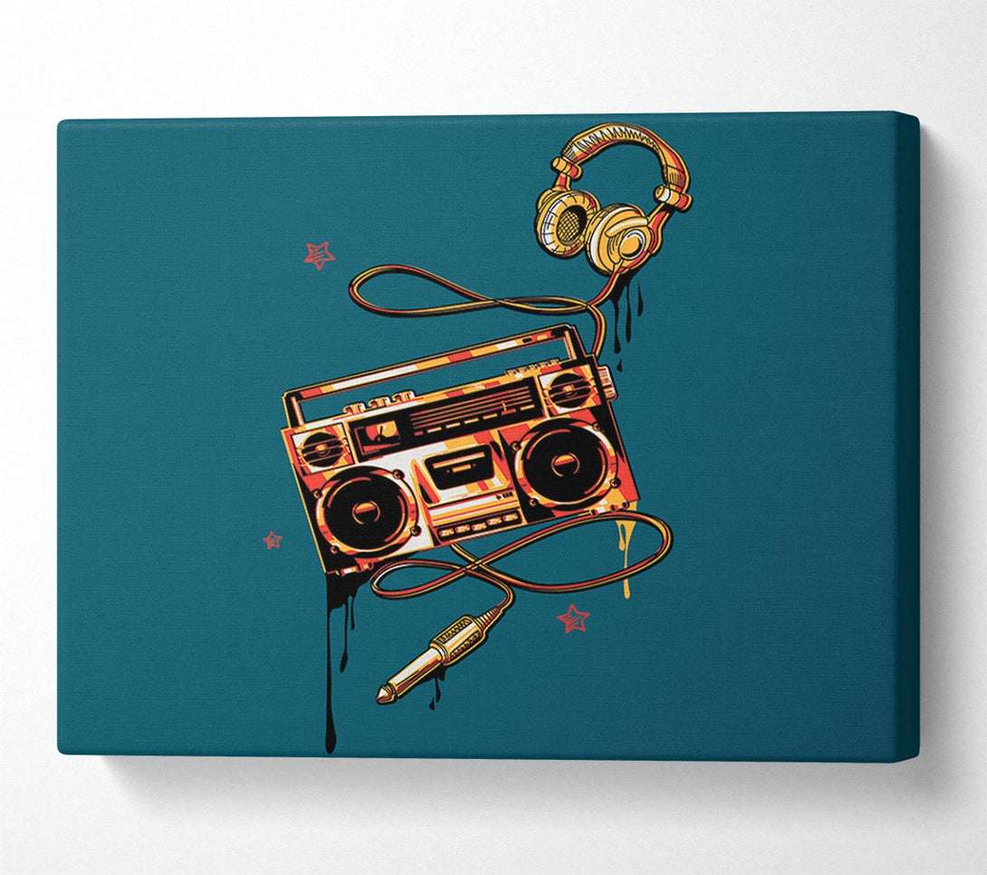  A Canvas Print of The Boombox And Headphones Canvas Print