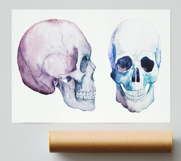 Two Skulls Meet Giclee Print