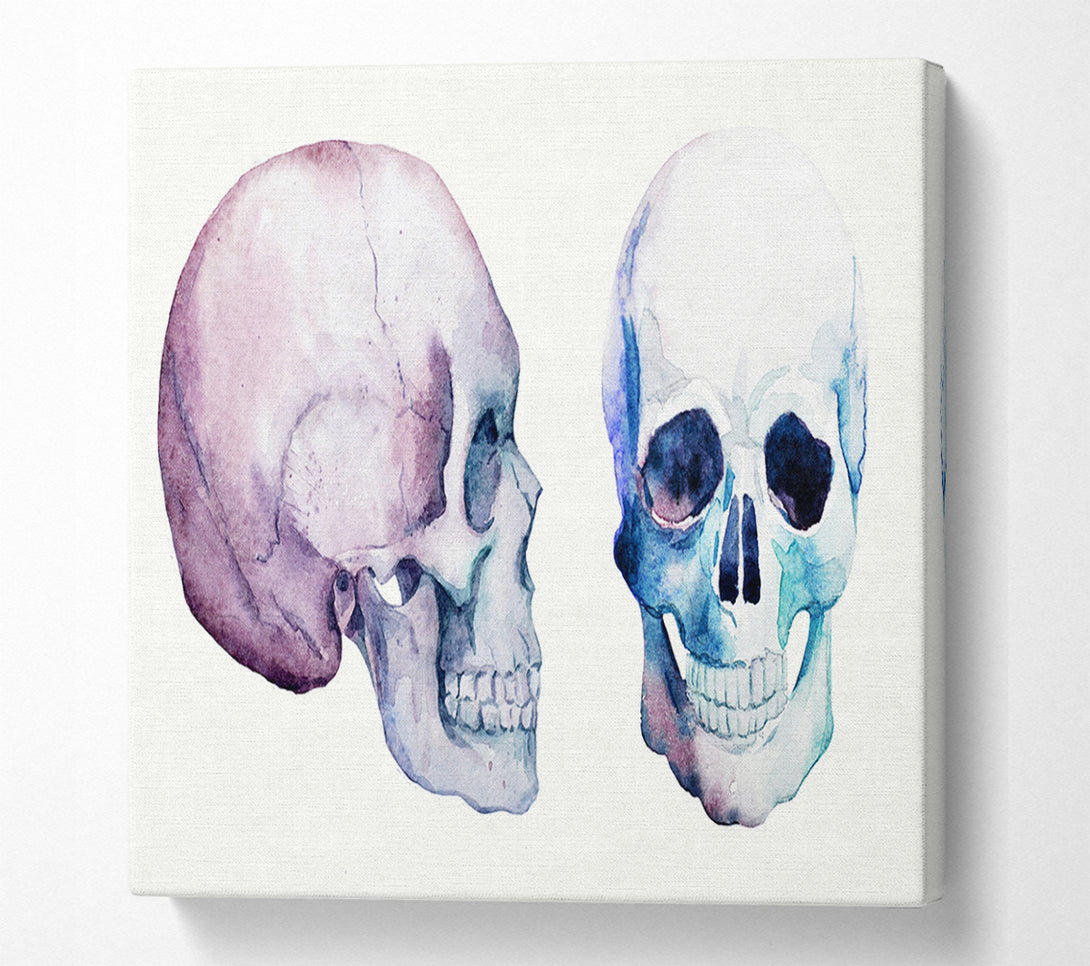  A Canvas Print of Two Skulls Meet Canvas Art