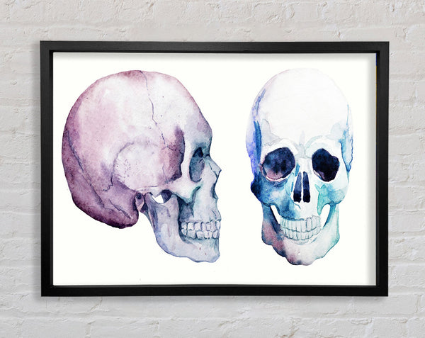 Two Skulls Meet Framed Print