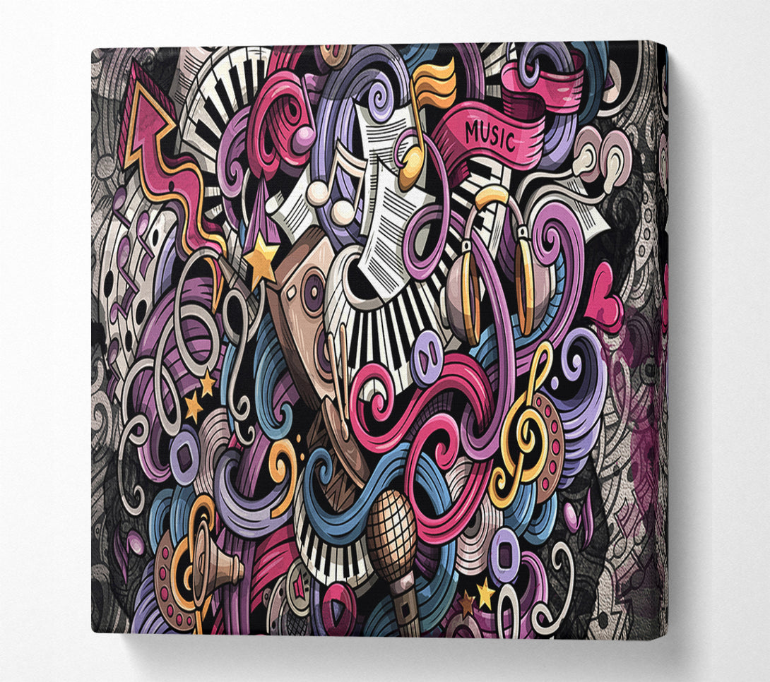  A Canvas Print of Abstract Patterns Of Music Canvas Wall Art