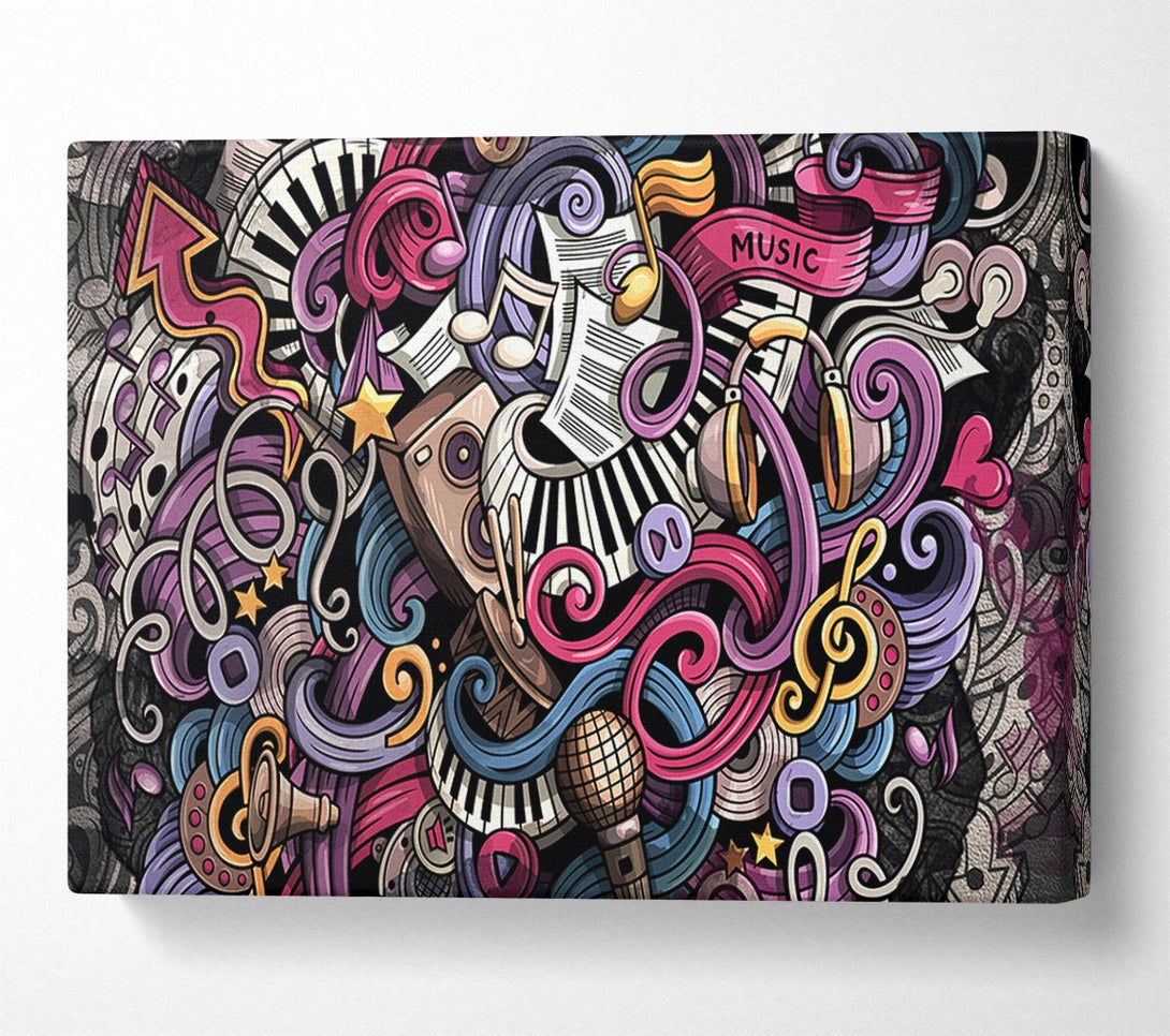  A Canvas Print of Abstract Patterns Of Music Canvas Wall Art