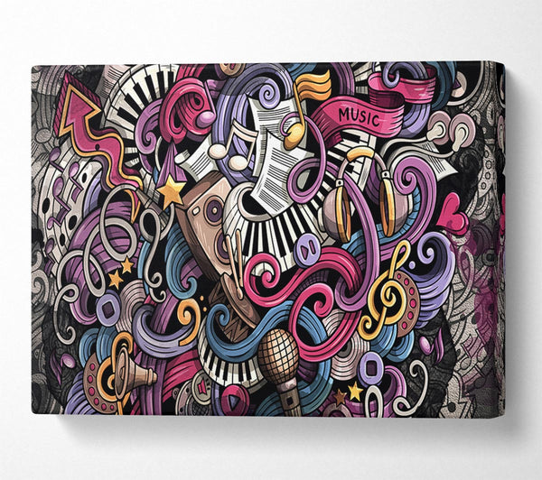  A Canvas Print of Abstract Patterns Of Music Canvas Wall Art