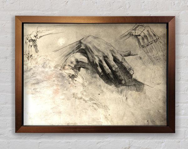 Hands Of Time And Space Framed Print