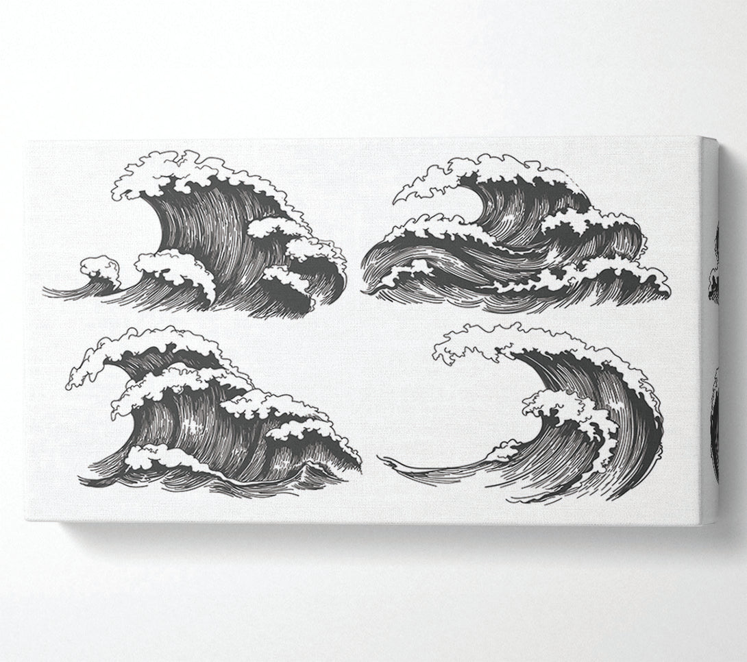  A Canvas Print of Four Wave Structures Canvas Art
