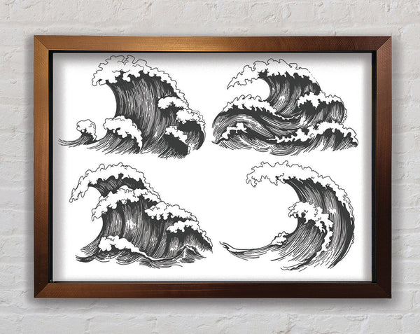 Four Wave Structures Framed Print