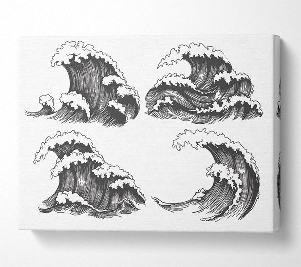  A Canvas Print of Four Wave Structures Canvas Art