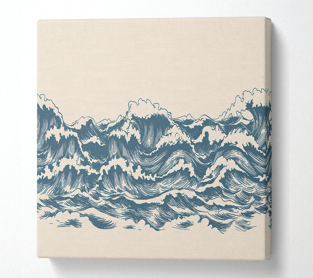  A Canvas Print of Rippled Ocean Crash Canvas Art