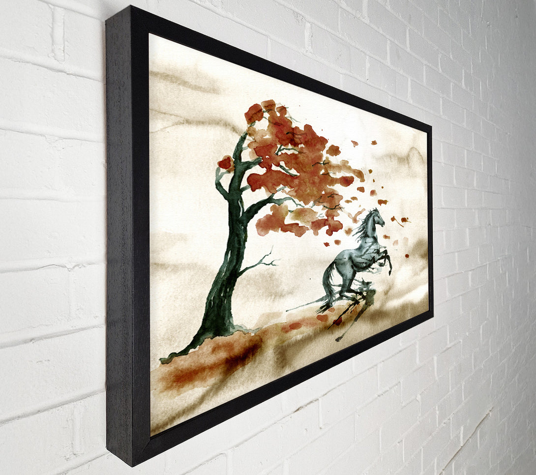  A Canvas Print of Tree Horse In The Wind Canvas Print