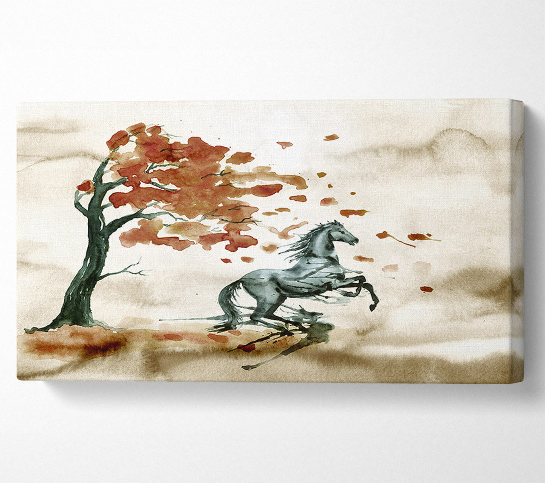  A Canvas Print of Tree Horse In The Wind Canvas Print