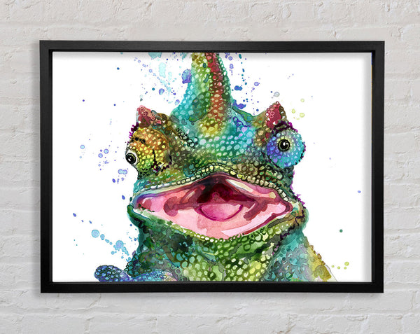 Chameleon Paint Splat Framed Print