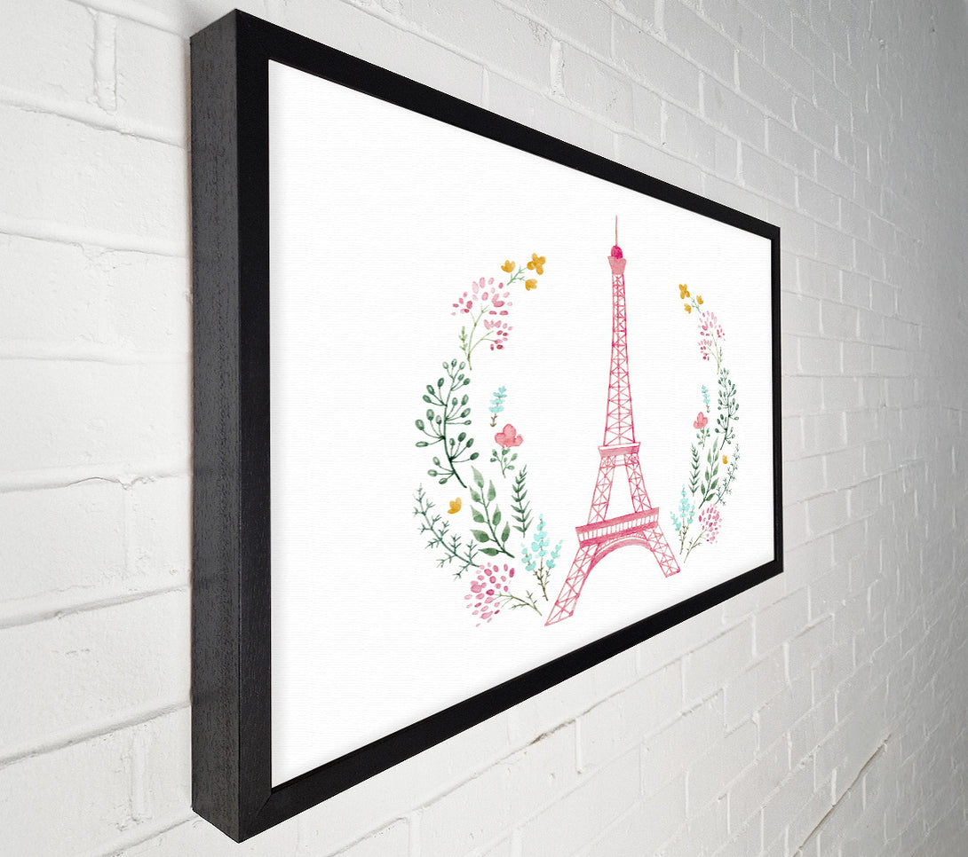  A Canvas Print of Eiffel Tower Wreath Canvas Art