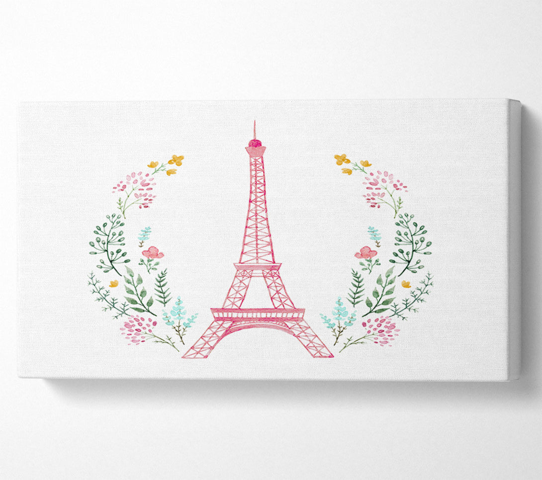  A Canvas Print of Eiffel Tower Wreath Canvas Art