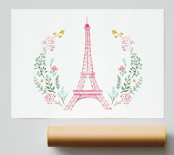 Eiffel Tower Wreath Print