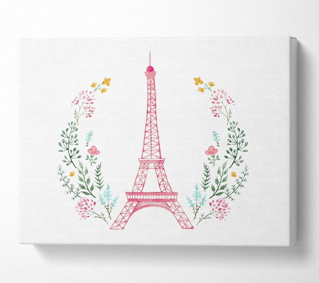  A Canvas Print of Eiffel Tower Wreath Canvas Art