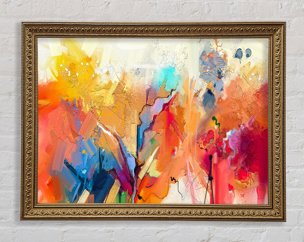 Colour Spill Flowers Framed Print
