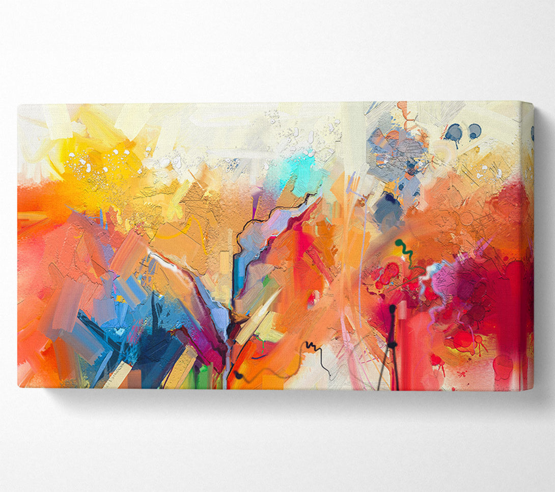  A Canvas Print of Colour Spill Flowers Canvas Print