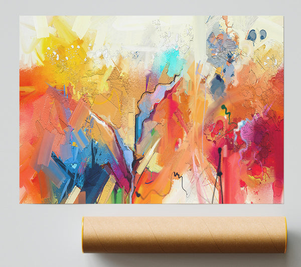 Colour Spill Flowers Poster