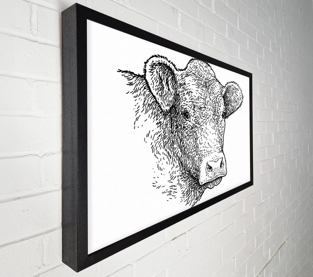  A Canvas Print of The Sketchy Cow Canvas Print