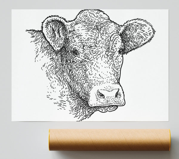 The Sketchy Cow Print