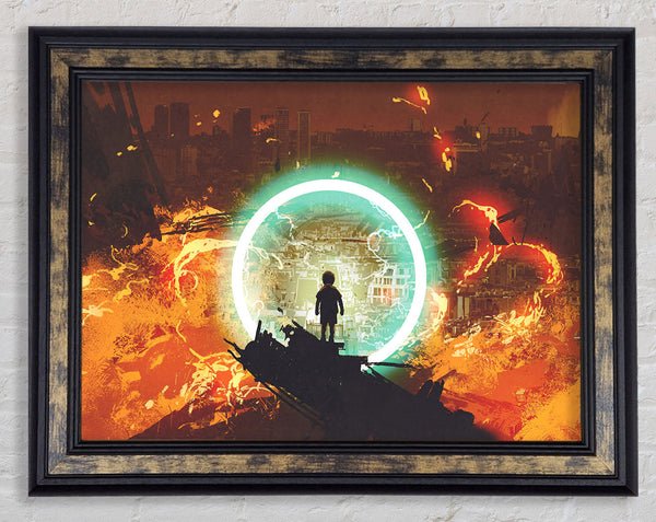 The Neon Ring Of Fire Framed Print
