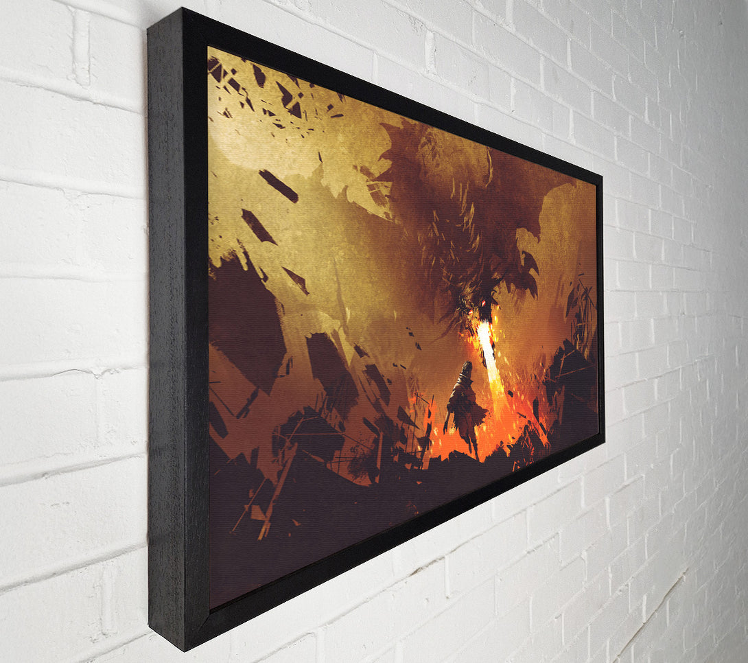  A Canvas Print of Fighting The Fire Dragon Canvas Print