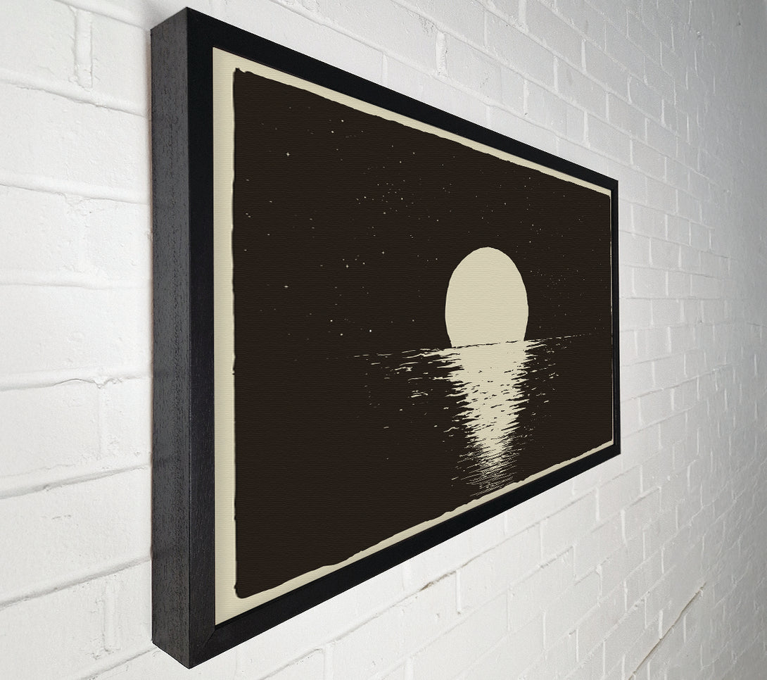  A Canvas Print of The Moon At Night Sea Canvas Print