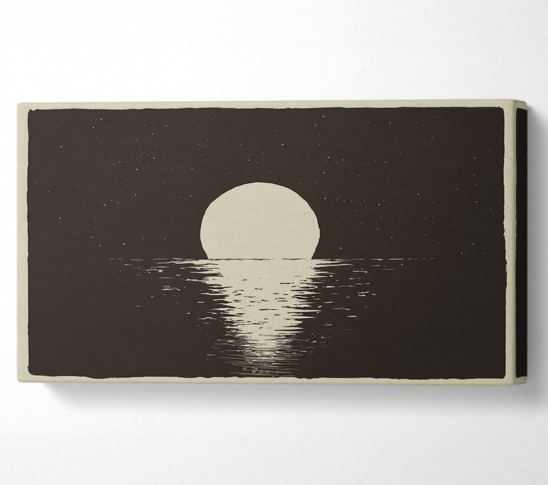  A Canvas Print of The Moon At Night Sea Canvas Print