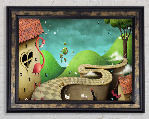 Alice In Wonderland Road Framed Print