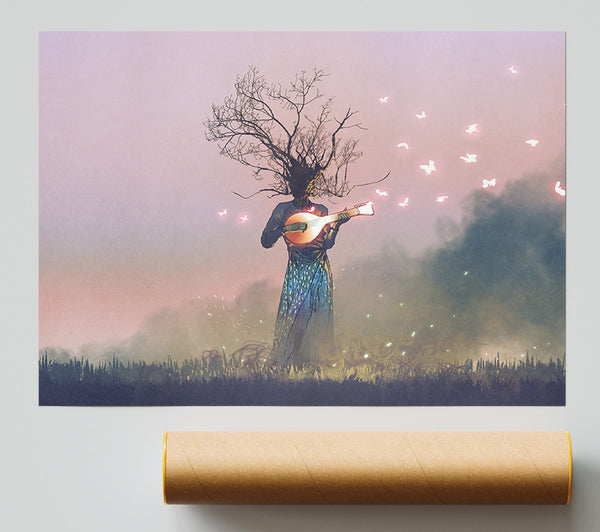 The Tree Playing The Mandolin Print