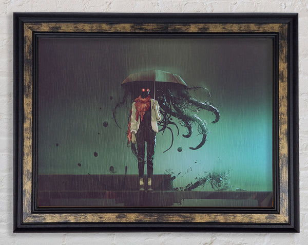 Umbrella Octopus Framed Print