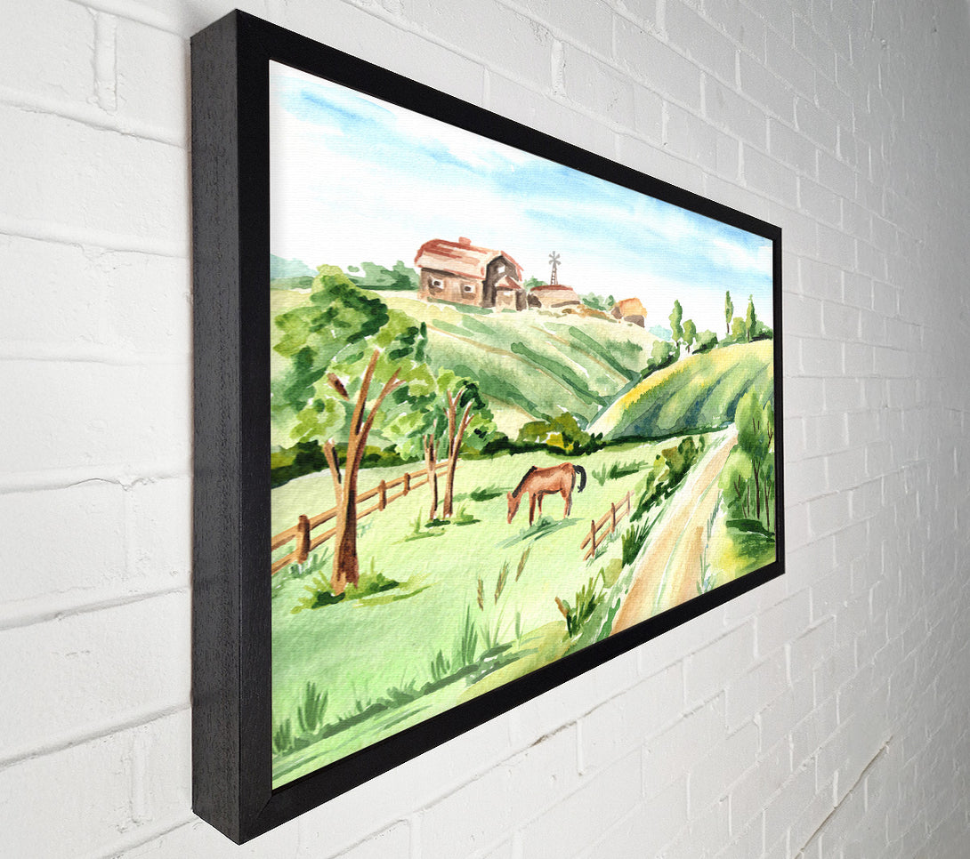  A Canvas Print of Horses In A Farm Canvas Print